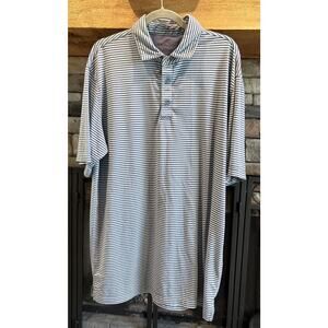 Mens ONWARD RESERVE Blue Striped Short Sleeve Polo Shirt Size L *B3